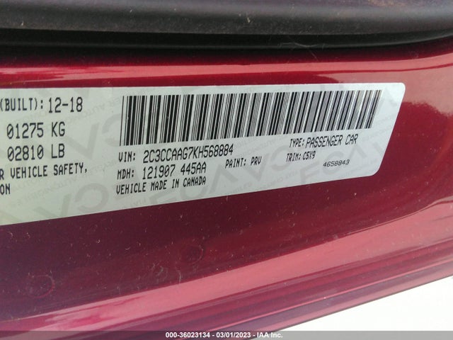 2C3CCAAG7KH568884 Chrysler 300 Touring
