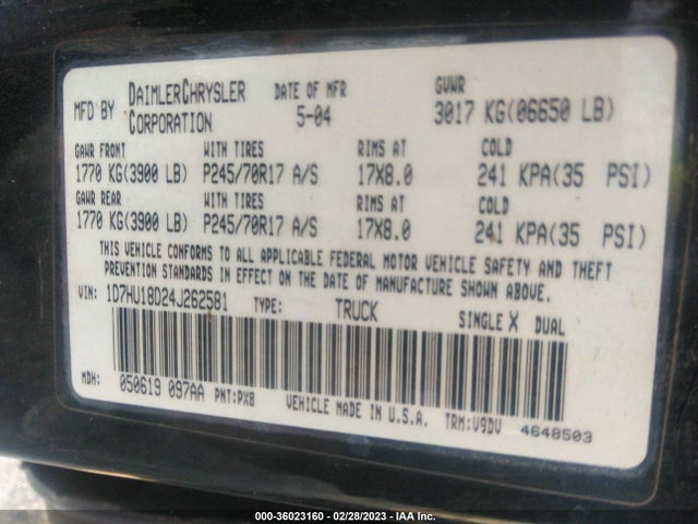 Dodge Ram 1500 Slt 2004 1D7HU18D24J262581 Image 11
