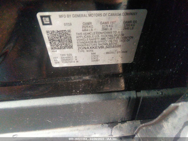 Chevrolet EQUINOX LT 2020 2GNAXKEV8L6118588 Image 10