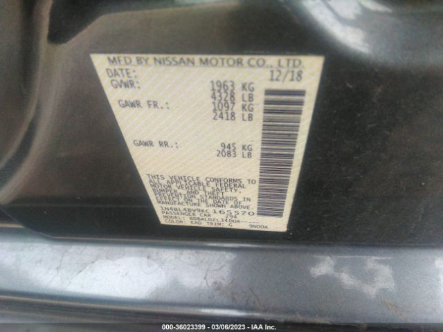 1N4BL4BV9KC165570 Nissan Altima 2.5 S