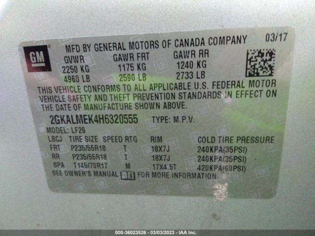 2GKALMEK4H6320555 GMC Terrain Sle