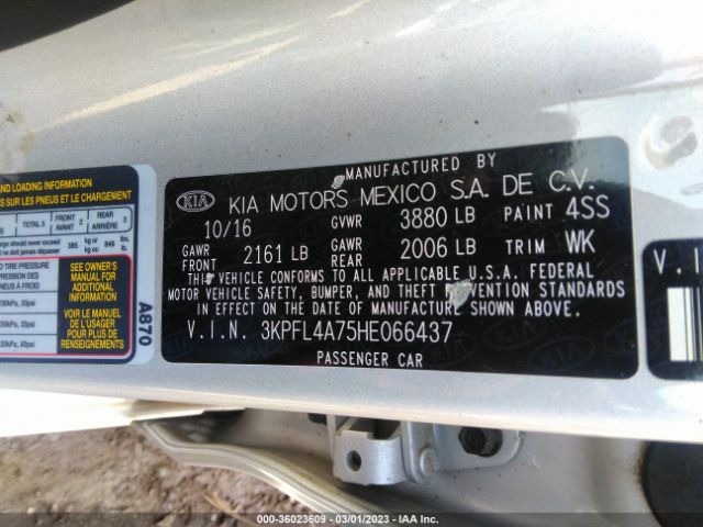 3KPFL4A75HE066437 KIA FORTE LX