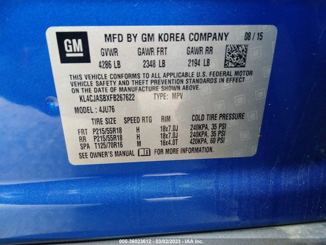 2015 Buick Encore, VIN: KL4CJASBXFB267622