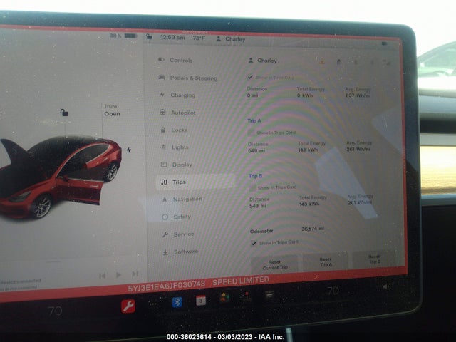 Tesla Model 3 Range Battery 2018 5YJ3E1EA6JF030743 Image 7