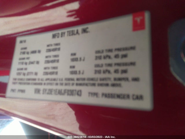 Tesla Model 3 Range Battery 2018 5YJ3E1EA6JF030743 Image 9