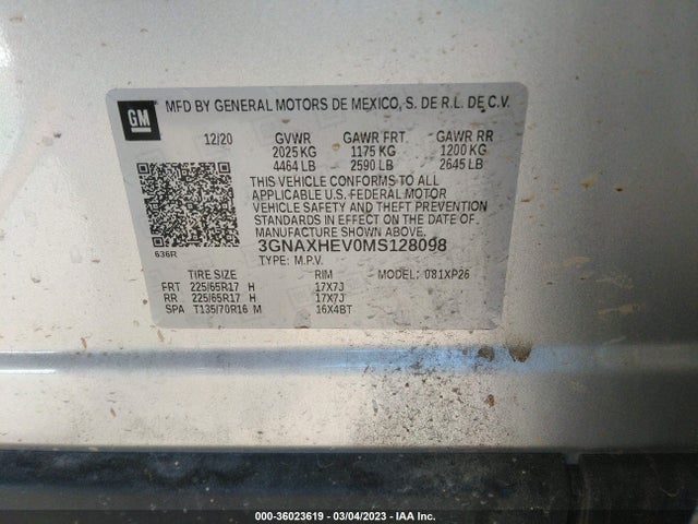 Chevrolet EQUINOX LS 2021 3GNAXHEV0MS128098 Image 9