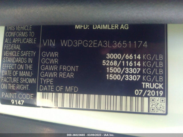 2020 Mercedes-Benz Metris, VIN: WD3PG2EA3L3651174