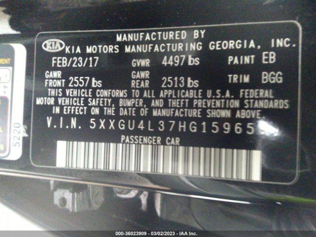 5XXGU4L37HG159656 KIA OPTIMA EX
