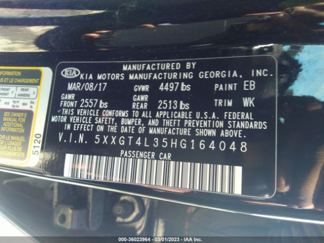 5XXGT4L35HG164048 KIA Optima Lx