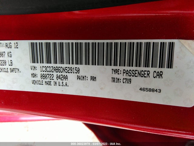 Dodge AVENGER SE 2013 1C3CDZAB6DN529150 Image 9