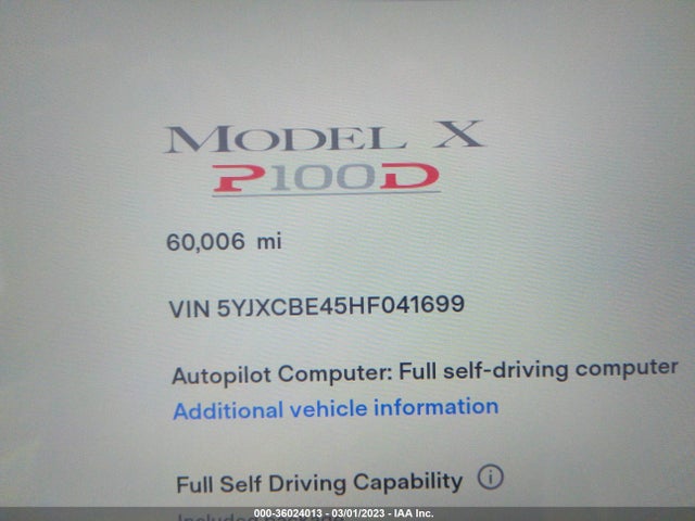 2017 Tesla Model X, VIN: 5YJXCBE45HF041699