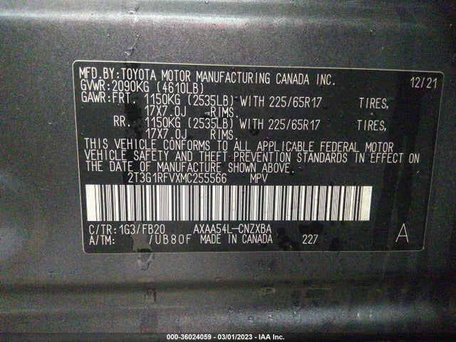 Toyota RAV4 LE 2021 2T3G1RFVXMC255566 Image 11