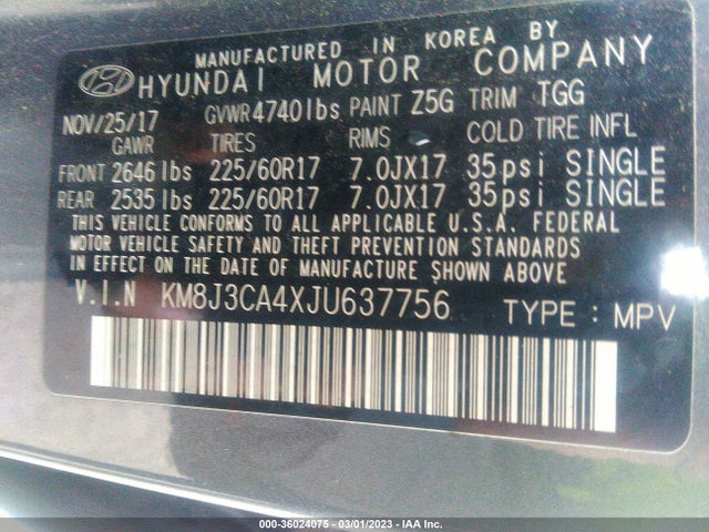 Hyundai TUCSON SEL 2018 KM8J3CA4XJU637756 Image 9