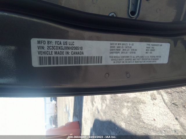 2C3CDXGJXNH206510 Dodge Charger Scat Pack