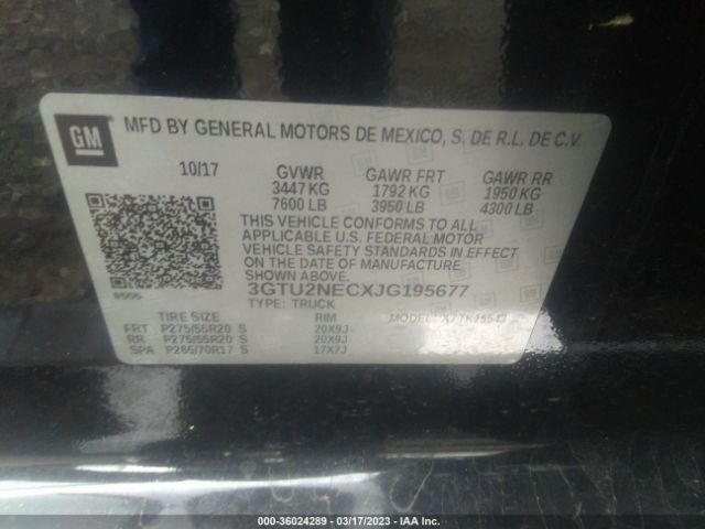 3GTU2NECXJG195677 GMC Sierra 1500 Slt