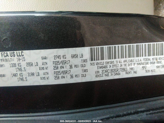 2C4RC1BG9GR172963 Chrysler Town & Country Touring