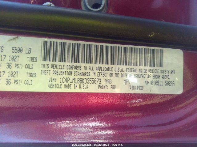1C4PJMLB8KD355073 Jeep Cherokee Latitude Plus