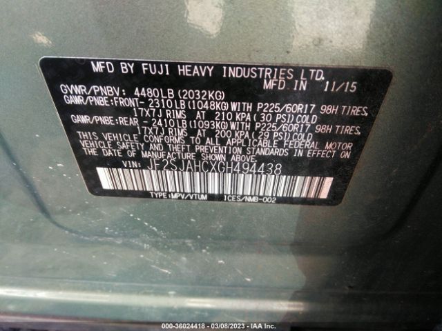 JF2SJAHCXGH494438 Subaru Forester 2.5i Limited