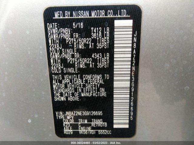 JN8AZ2NE3G9126695 Infiniti QX80