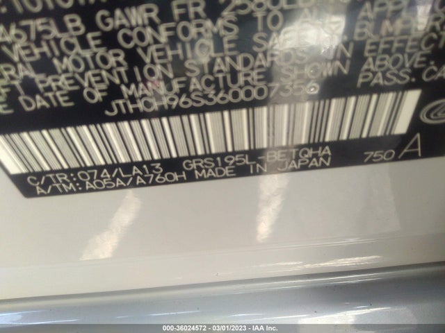 Lexus GS 300 2006 JTHCH96S360007356 Image 10