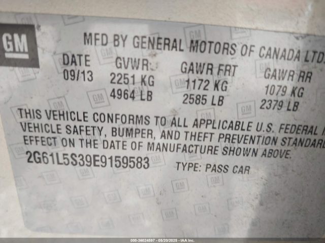 2G61L5S39E9159583 Cadillac Xts Standard