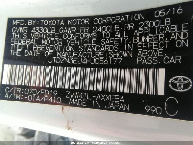 Toyota Prius V Two/five/three/four 2017 JTDZN3EU4HJ056177 Image 10