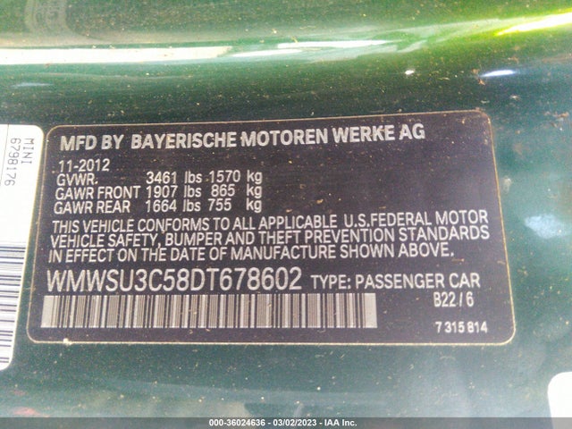 WMWSU3C58DT678602 Mini COOPER HARDTOP