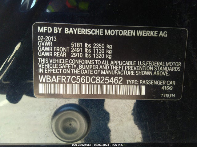 BMW 5 Series 535i 2013 WBAFR7C56DC825462 Image 10