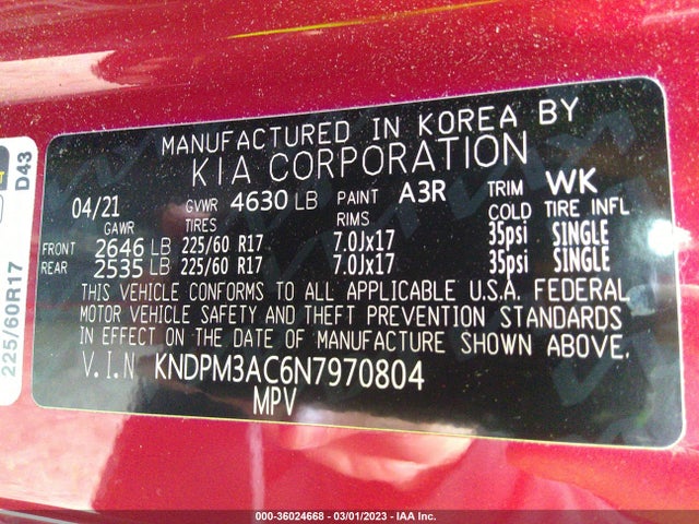 KIA Sportage Lx 2022 KNDPM3AC6N7970804 Image 9
