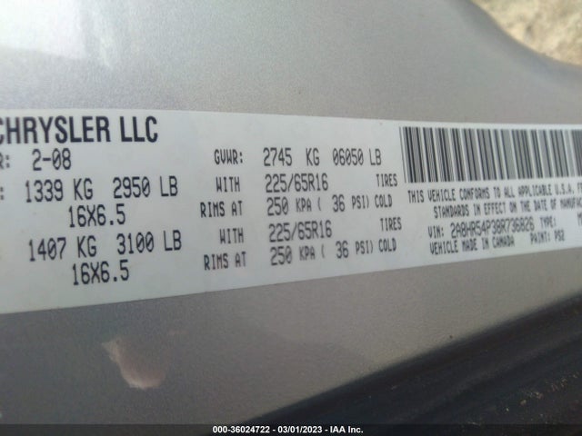 2A8HR54P38R736826 Chrysler Town & Country Touring