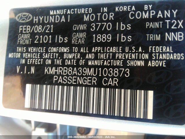 Hyundai Venue Se 2021 KMHRB8A39MU103873 Image 9