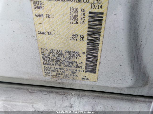 1N4AL3AP9FC197448 Nissan Altima 2.5 Sv