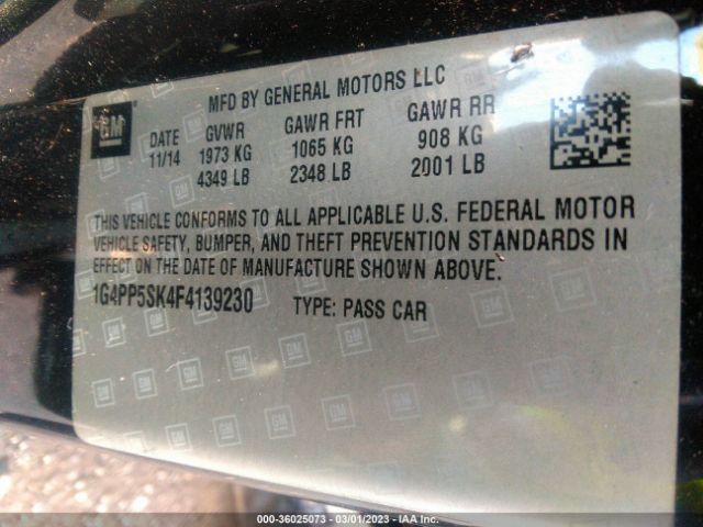 1G4PP5SK4F4139230 Buick Verano