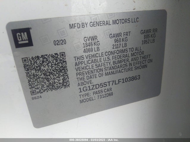 Chevrolet MALIBU LT 2020 1G1ZD5ST7LF103863 Image 10