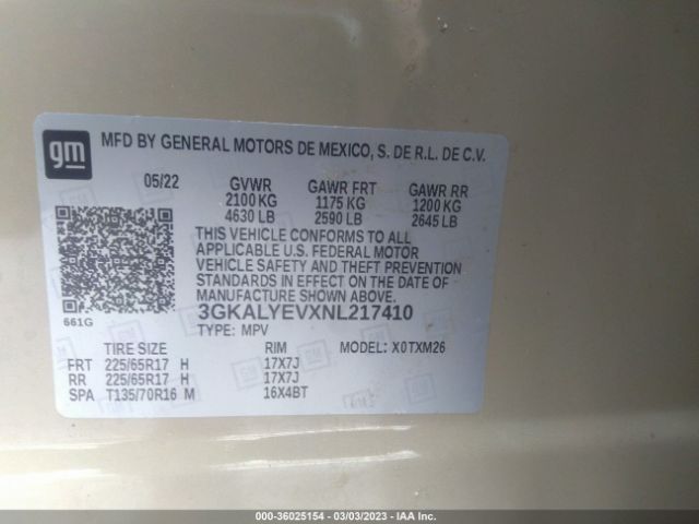 3GKALYEVXNL217410 GMC Terrain At4