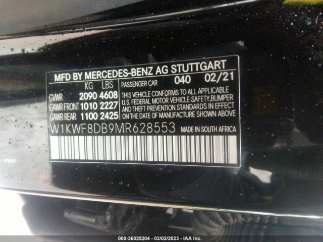 W1KWF8DB9MR628553 Mercedes-Benz C-class C 300