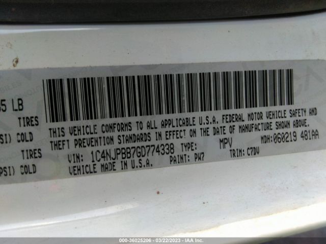 1C4NJPBB7GD774338 Jeep Patriot Sport