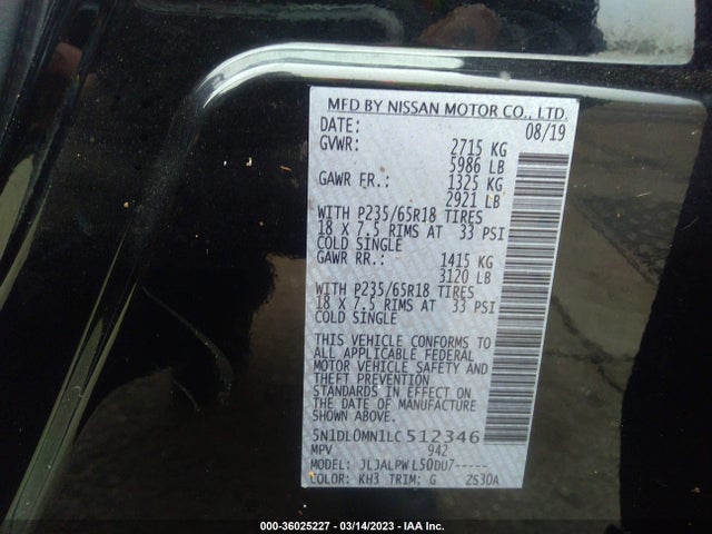 2020 Infiniti QX60, VIN: 5N1DL0MN1LC512346