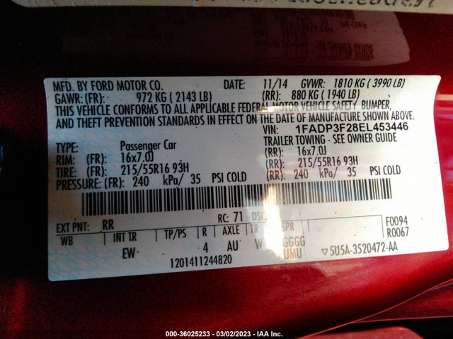 Ford FOCUS SE 2014 1FADP3F28EL453446 Image 9