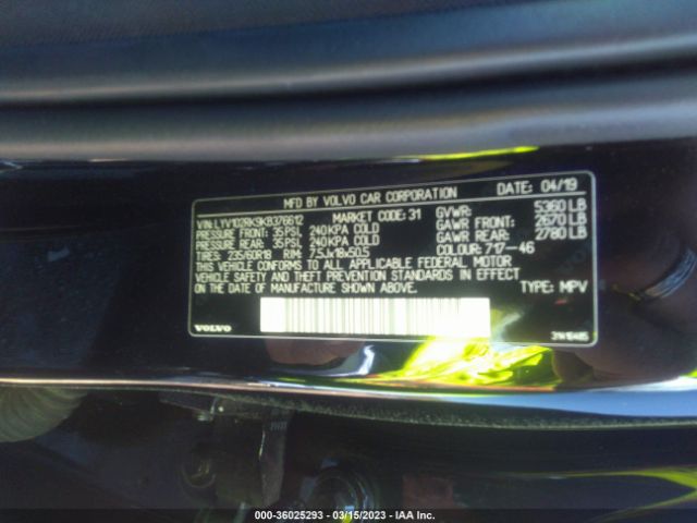 LYV102RK9KB376612 Volvo Xc60 Momentum