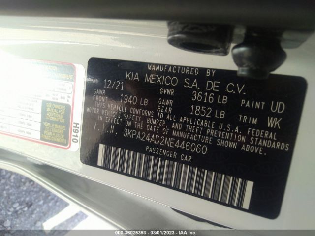 3KPA24AD2NE446060 KIA RIO LX