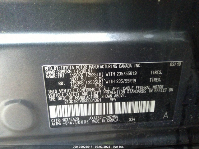 Toyota Rav4 Xle Premium 2019 2T3C1RFV0KC001361 Image 10