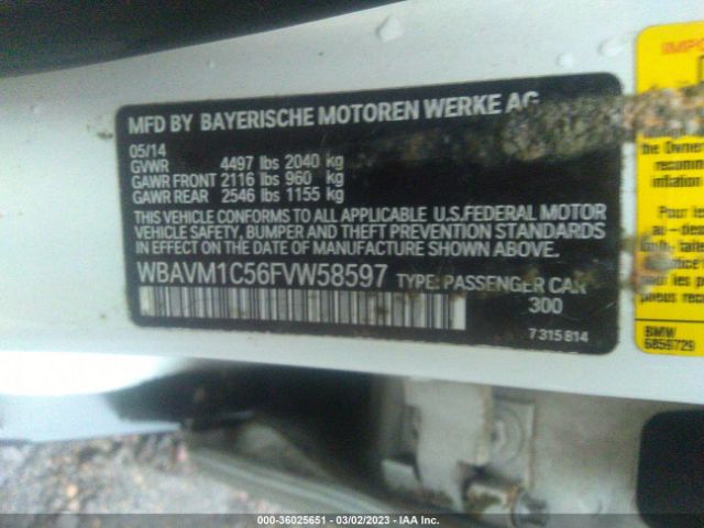 WBAVM1C56FVW58597 BMW X1 Sdrive28i