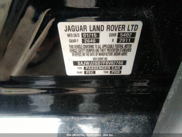2015 Jaguar XJ, VIN: SAJWJ2GD7F8V82766