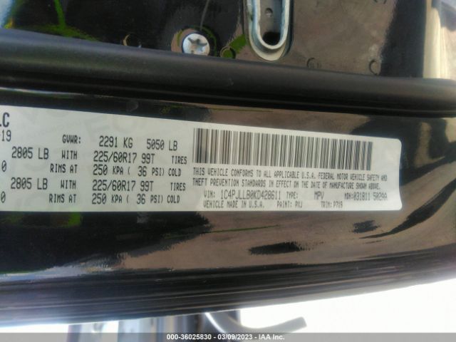 1C4PJLLB0KD428611 Jeep Cherokee Latitude Plus