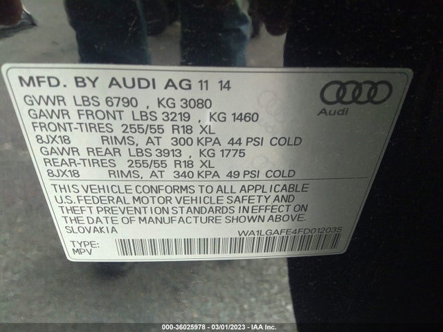 WA1LGAFE4FD012035 Audi Q7 3.0t Premium Plus