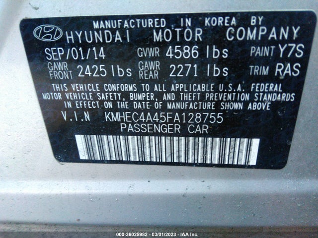 Hyundai SONATA HYBRID 2015 KMHEC4A45FA128755 Image 10