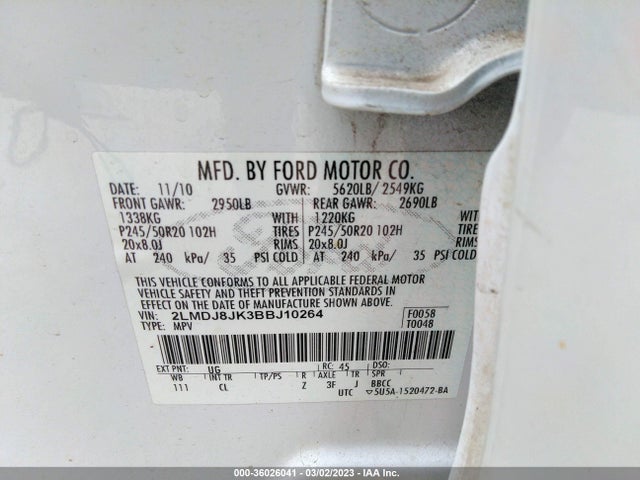 Lincoln MKX 2011 2LMDJ8JK3BBJ10264 Image 9