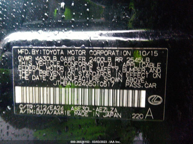 Lexus IS 200T 2016 JTHBA1D24G5010517 Image 10