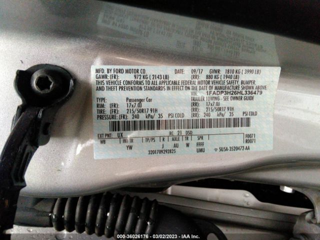 1FADP3H26HL336479 Ford FOCUS SEL